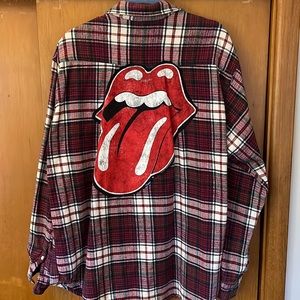 Custom Rolling Stones Flannel Buttondown
